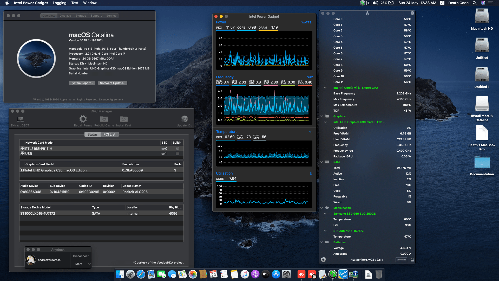 Success Hackintosh macOS Catalina 10.15.4 Build 19E287 in Asus ROG GL503GE-EN041T